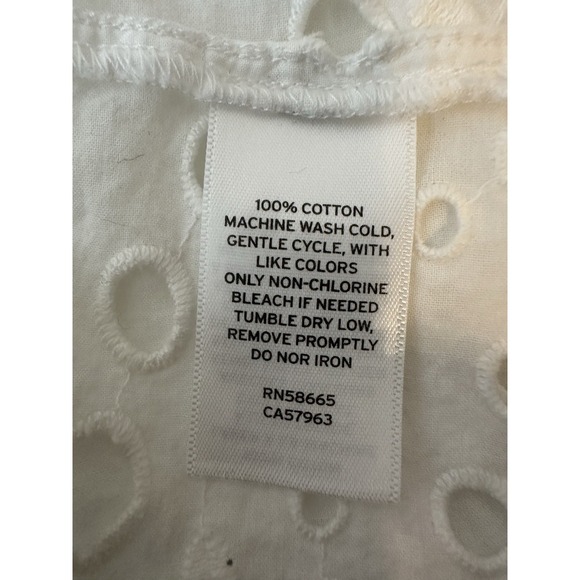 CASLON shirt Women Large White Wearable Art Embroidered Button Down Beach Relaxe - Picture 4 of 9